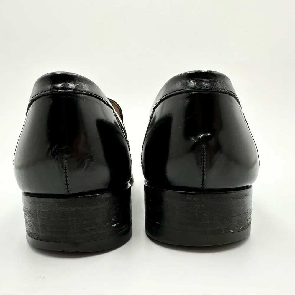 Gucci Horsebit Shiny Black Dress Loafers Shoes # 110-1362 Size 42 E - Picture 9 of 15